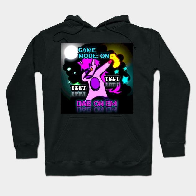 Dabbing Unicorn Yeet Trendy Dance Emote Gamer Quote Hoodie by MaystarUniverse